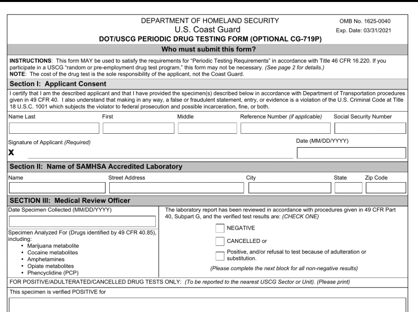 Drug Testing Requirements for Charter Captains (DOT Compliance Guide)